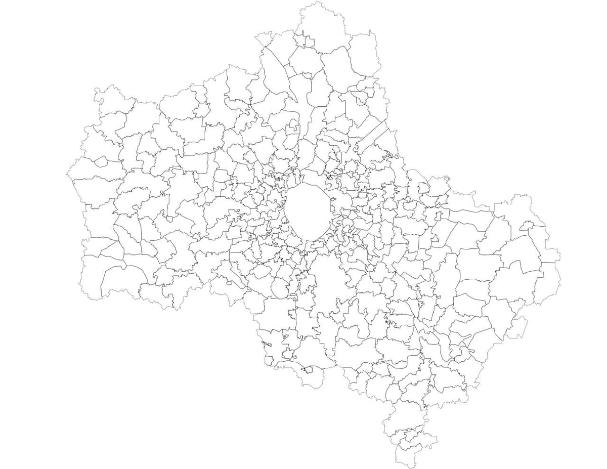Մոսկվան համայնքները քարտեզի վրա