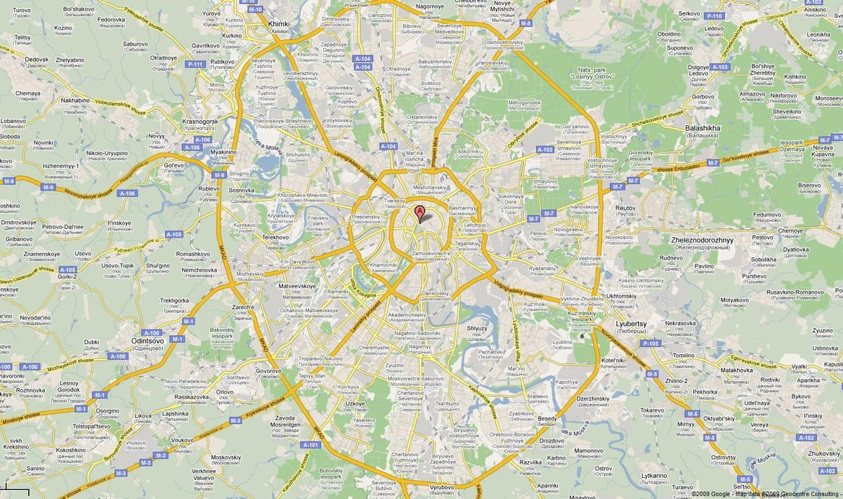 ՄՈՍԿՎԱՆ խճուղի քարտեզ