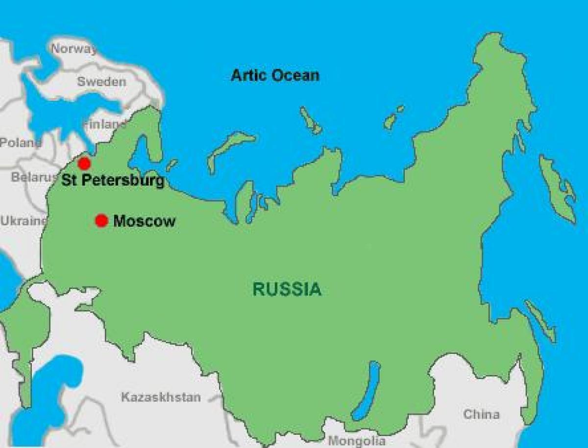 Մոսկվա եւ Սանկտ-Պետերբուրգ քարտեզի վրա