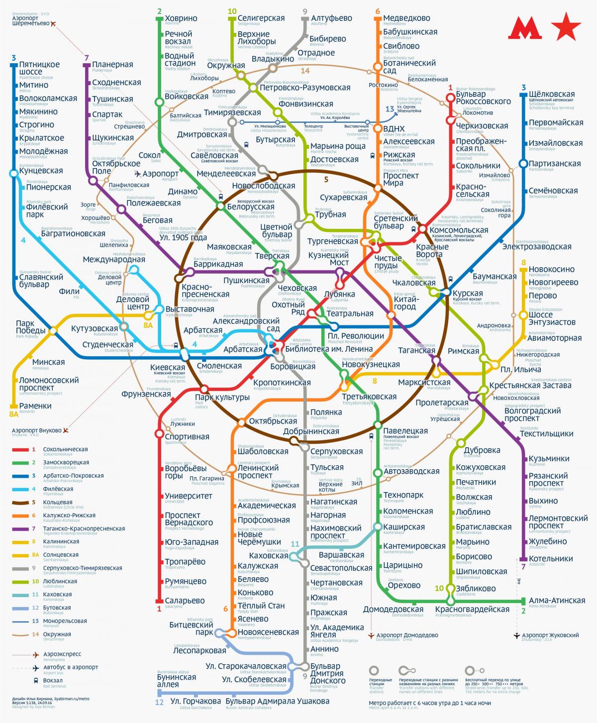 մետրոյի Մոսկվա քարտեզ