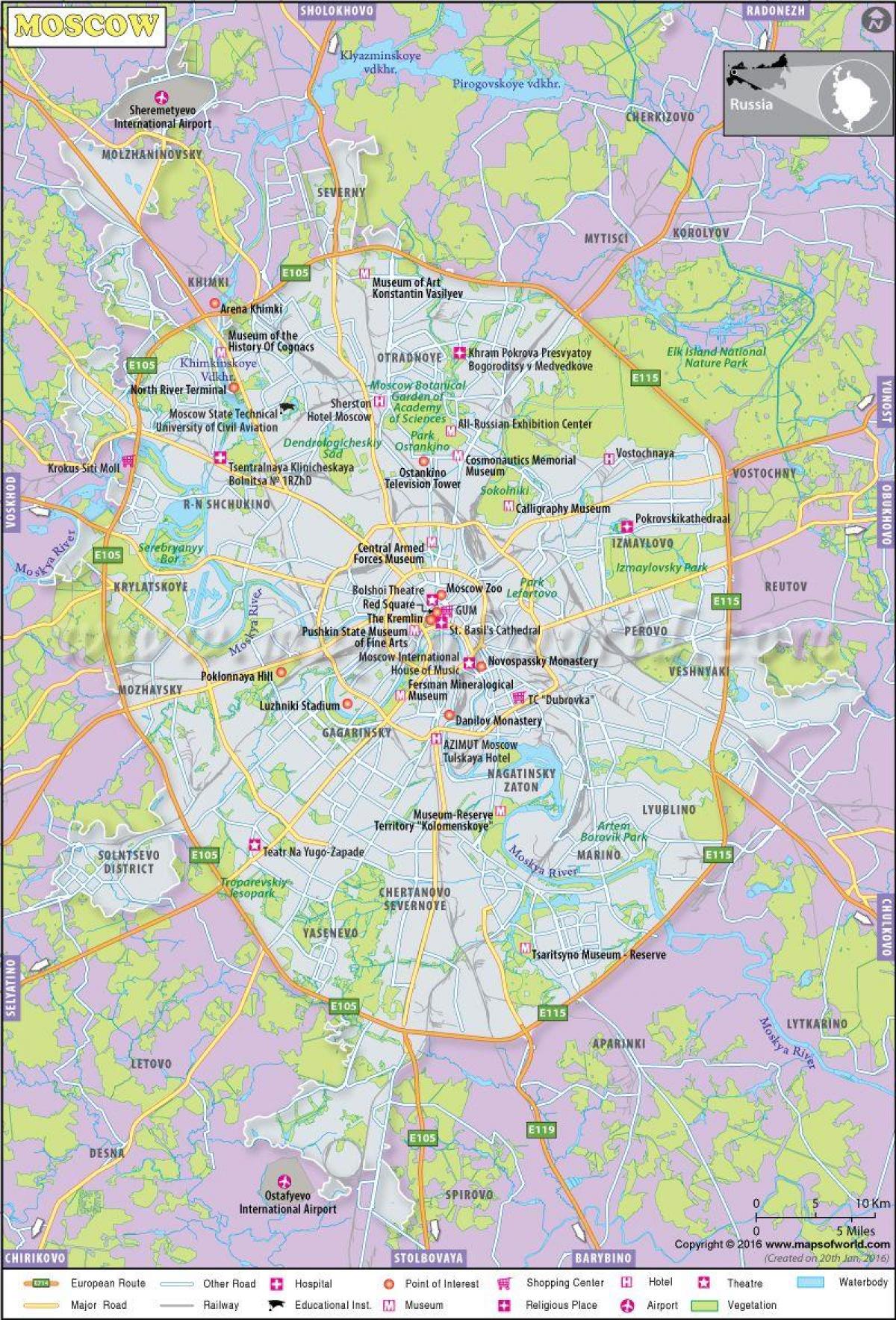 քարտեզը Մոսկվայի ԱԳ