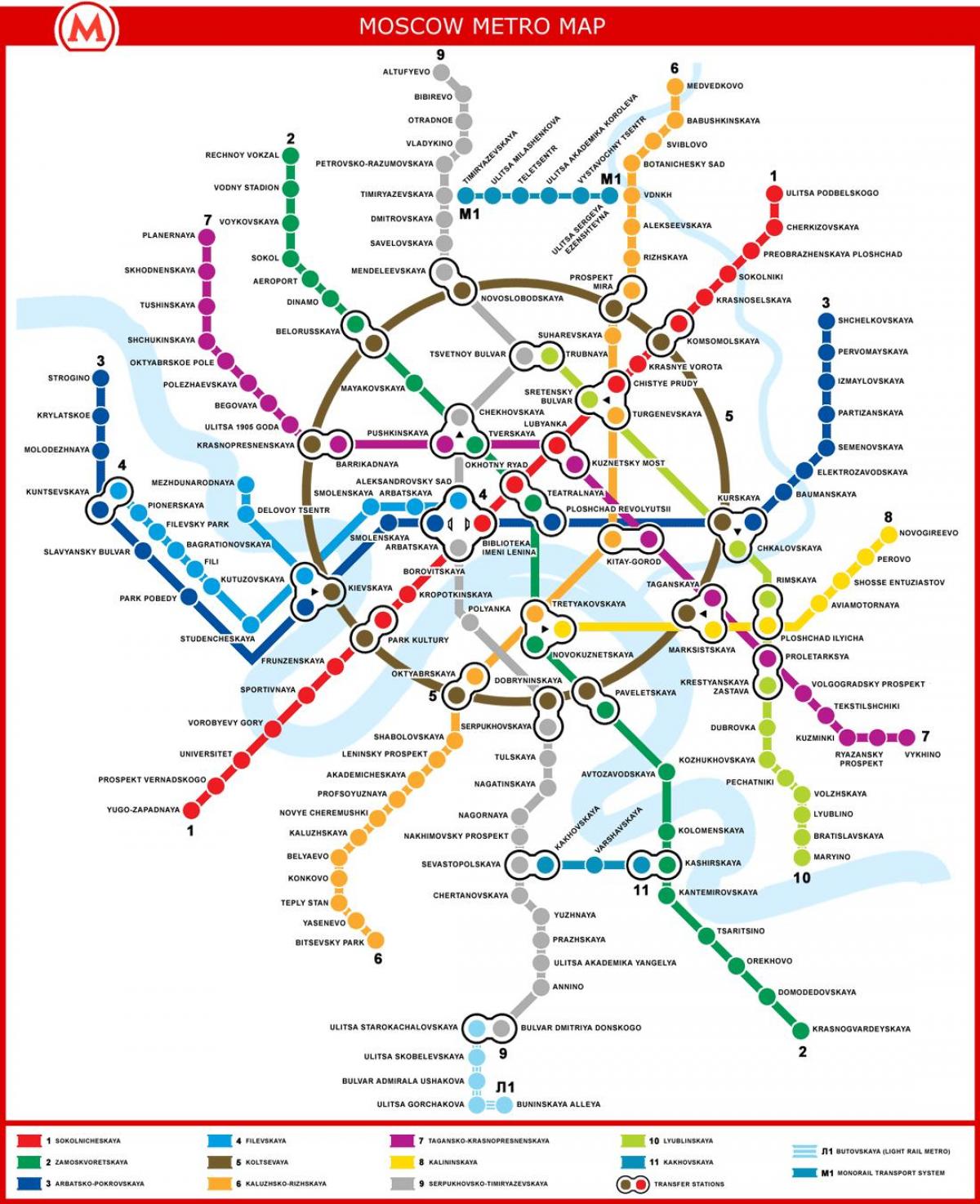 քարտեզը Մոսկվայի մետրոյում