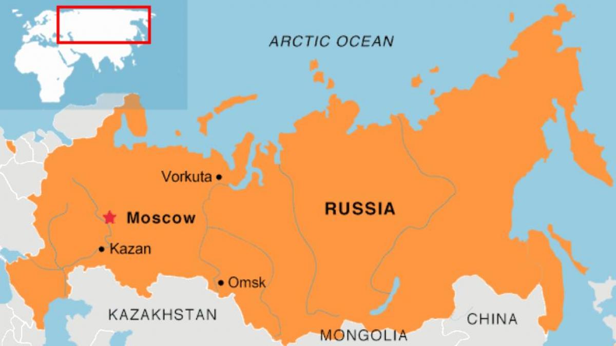Մոսկվան գտնվելու վայրը քարտեզի վրա