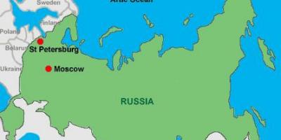Մոսկվա եւ Սանկտ-Պետերբուրգ քարտեզի վրա