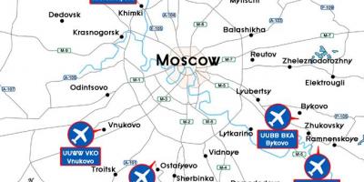 Քարտեզը մոսկվայի օդանավակայաններից